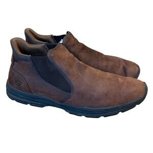 Skechers Men's Garton Keven Pull On Low Boot Shoe Leather Brown Size 11.5